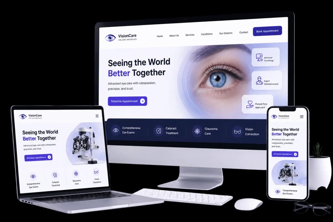 ophthalmology website design and development with responsive user experience and patient engagement